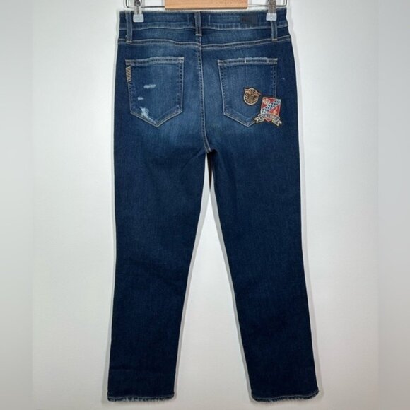 Paige Jacqueline Straight Jeans with Patches  Size 28 - Picture 7 of 7